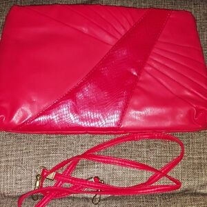 Chic Red Clutch with Strap
